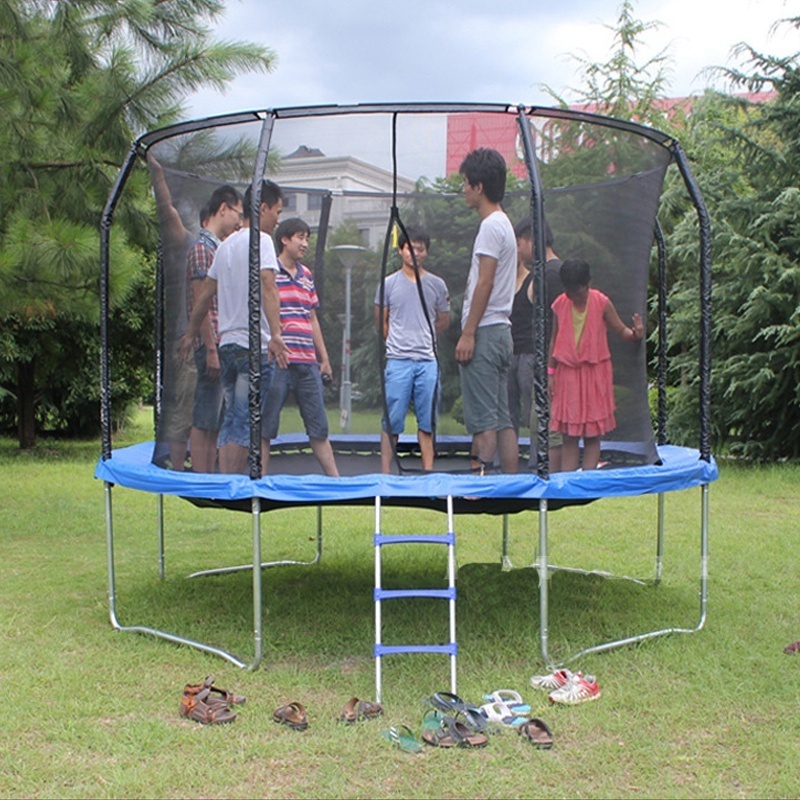 Kids play ground equipment outdoor mini 14ft 15ft 16ft trampoline with enclosure net