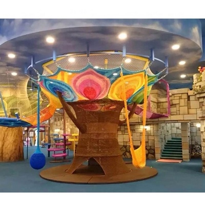 Customized Indoor Colorful Playground Crotheted Rainbow Climbing Rope Net For Children