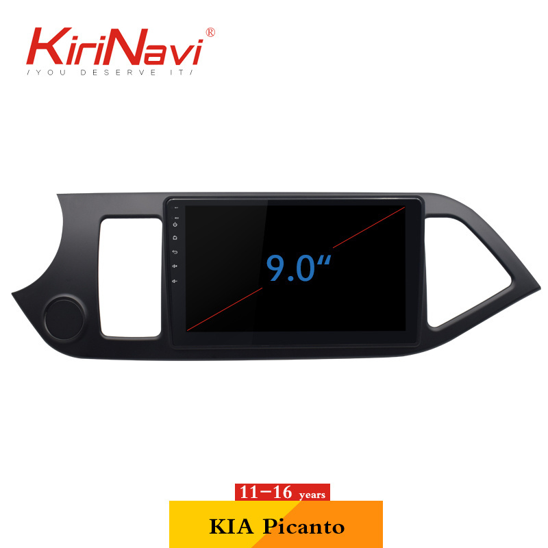 KiriNavi android 10.0 9'' car radio gps navigation system for Kia Picanto 2011 - 2016 touch screen car dvd with 2 din autoradio