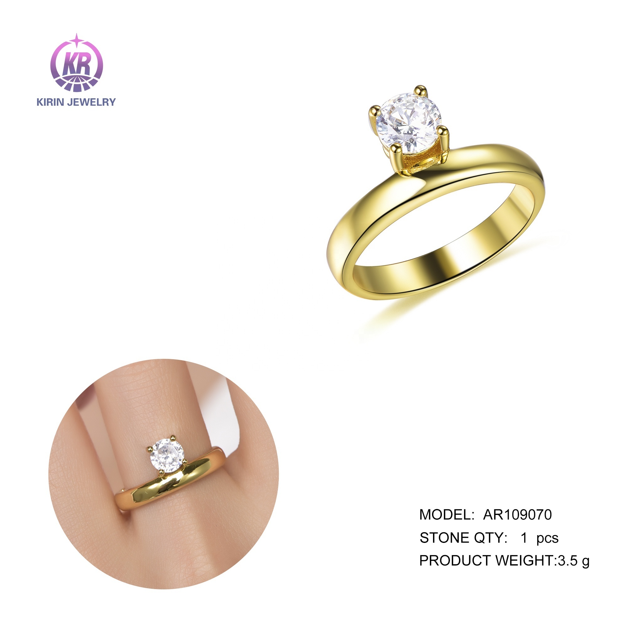 anillo de oro de 18k zircon ring 18k gold ring woman jewelry silver wedding band gold plated wedding rings