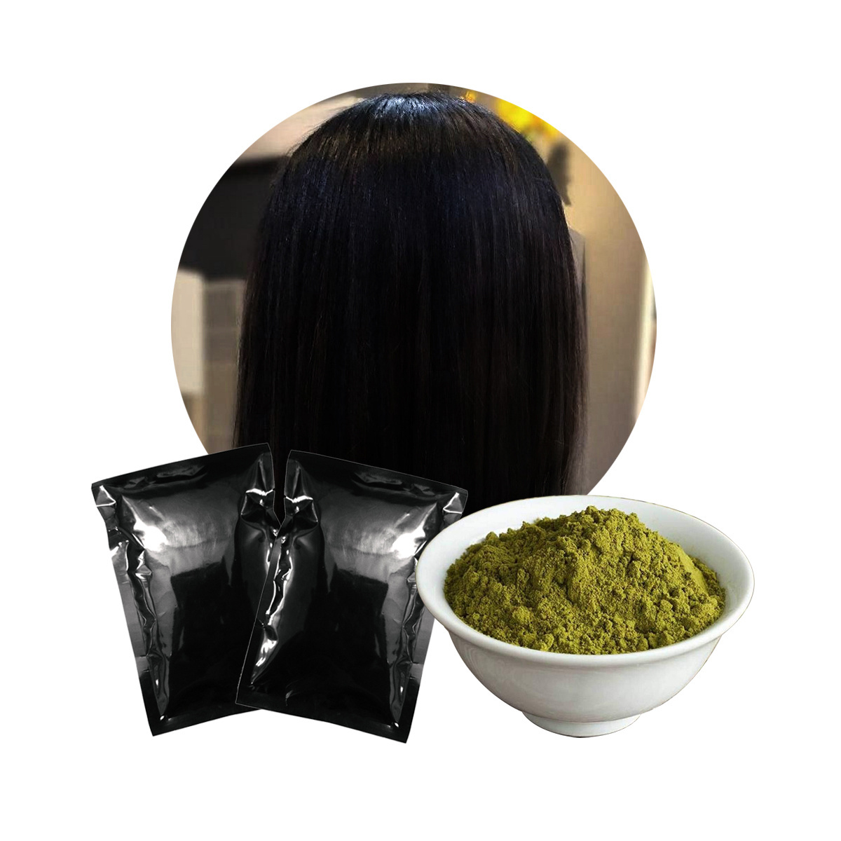 Semi Permanent Black Henna Hair Color Instant Result Long Lasting Henna Based Hair Color for 100% Grey hair Coverage