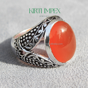 Amazon 2022 New design Fashion Dainty Gem Ring Natural Carnelian Turkish Ring for Men