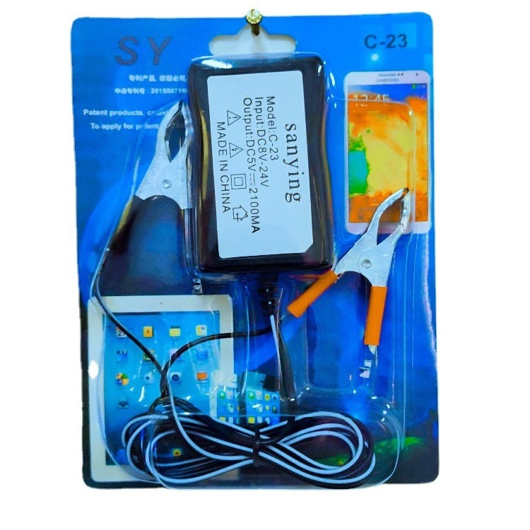 3 USB DC 12-24V 3A clip charger DC battery charger