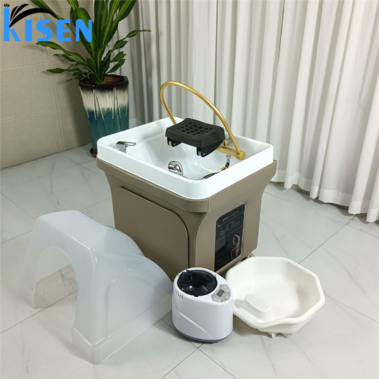 Kisen Portable Shampoo Plastic Bowl With Water Pipes Hair Care And Styling Appliances Without Chair Bed For Beauty Salon Use