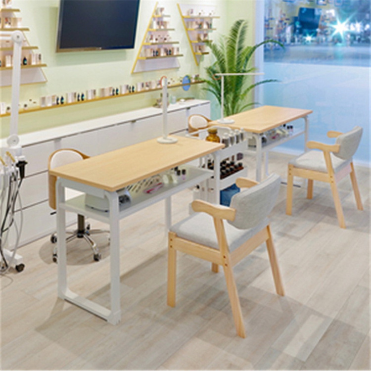 KSIEN Modern Cheap Price Customization Color Single Double Person Manicure Nordic Nail Table For Sale For Beauty Salon Hair