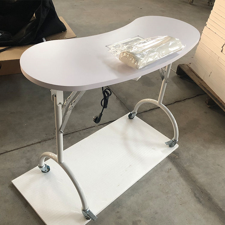 Foshan Furniture Portable Arm Rest Nail Tables Used Manicure On Wheel Professional Custom Color And Size For Nail Salon