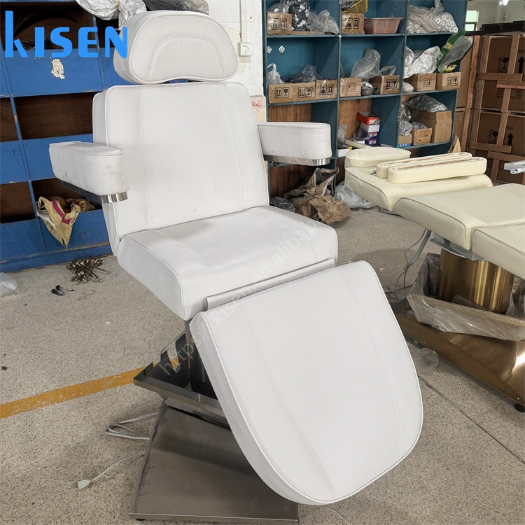 Kisen Electrical Beauty Salon Spa Massage Adjustable Treatment Facial Beauty Bed 4 Motors Rotation Function Dental Clinic Bed