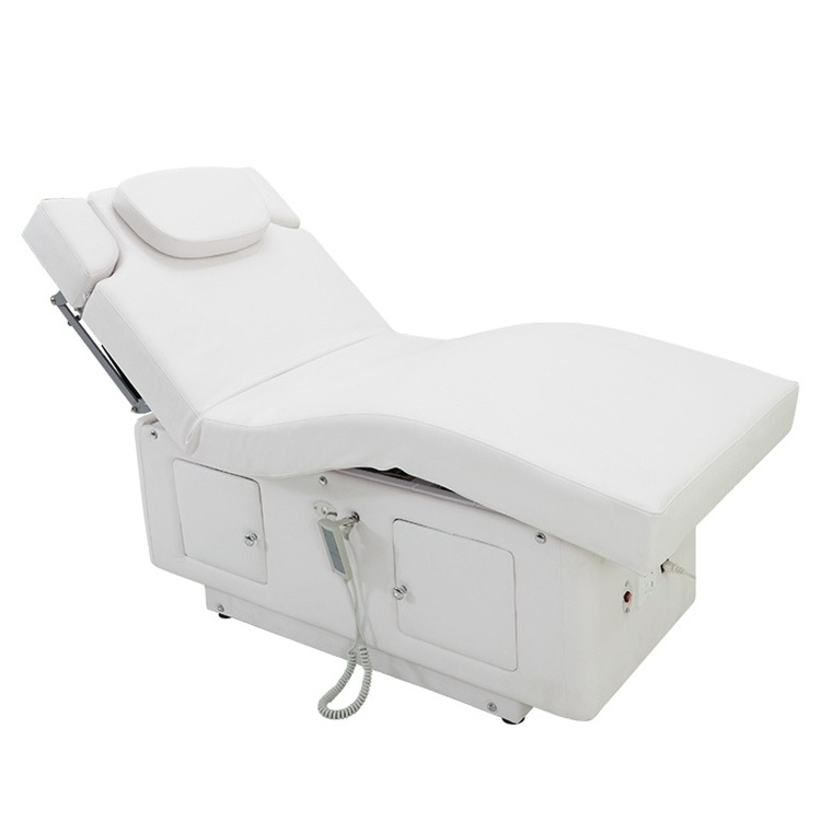 Kisen Modern Spa Bed Professional 3 Motor White Electric Aesthetic Tables Massage Facial Treatment Eyelash Beauty Salon Chair Be