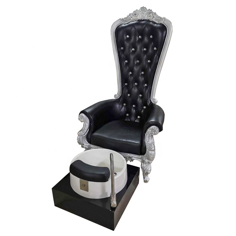 Kisen Luxury Purple Yellow Throne Spa Pedicure Chair High Back No Plumbing Custom Color With Foot Bath Bowl For Salon