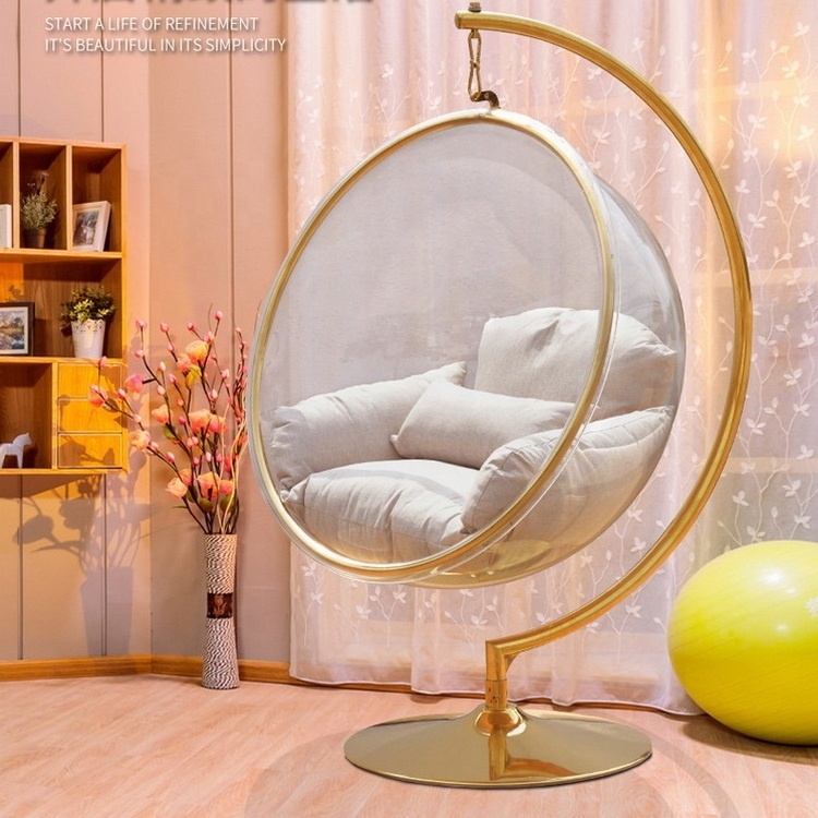 Lazy swing transparent net red glass ball birds nest hanging basket home indoor punching bubble chair