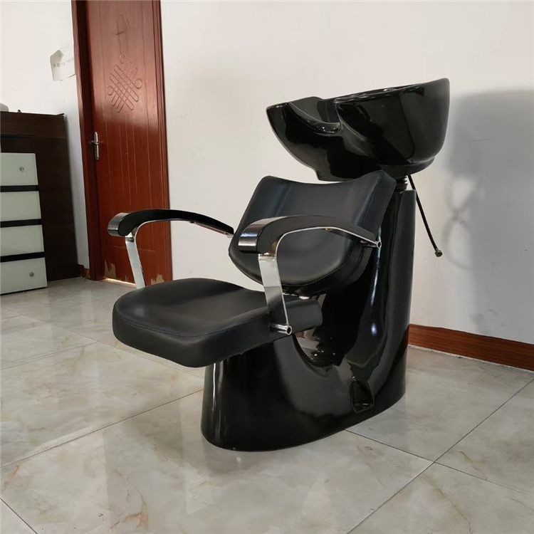 Kisen hot selling beauty salon black brown pink shampoo chair bed hair washing for barber shop salon furniture