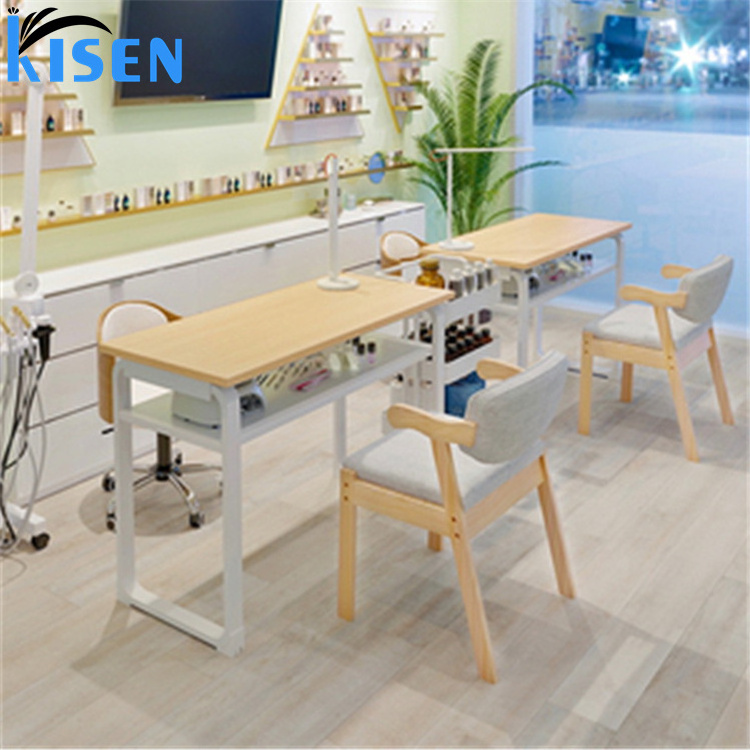 KSIEN Modern Cheap Price Customization Color Single Double Person Manicure Nordic Nail Table For Sale For Beauty Salon Hair