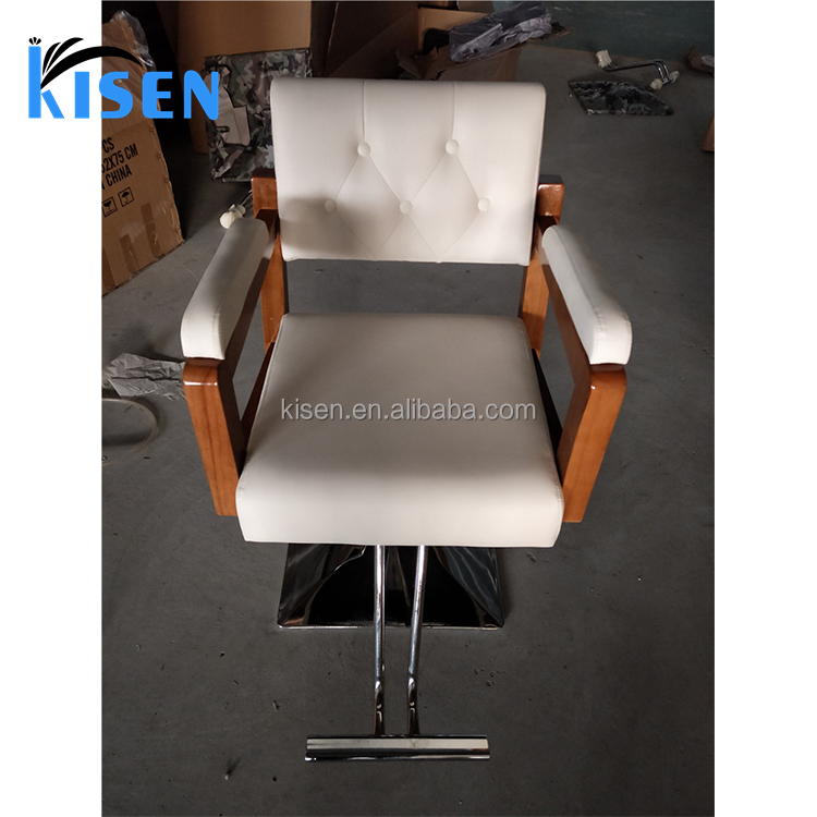 Kisen Beauty Hair Salon Style Barbers Chairs With Shaving No Recliner Lay Down Function Styling Chair For Women And Children