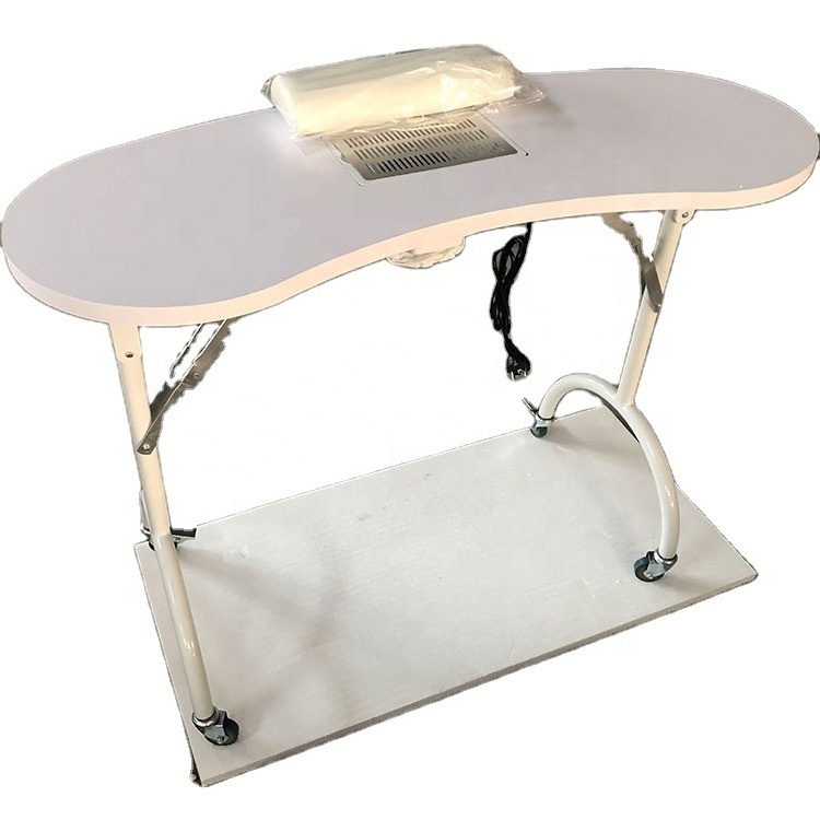 Foshan Furniture Portable Arm Rest Nail Tables Used Manicure On Wheel Professional Custom Color And Size For Nail Salon