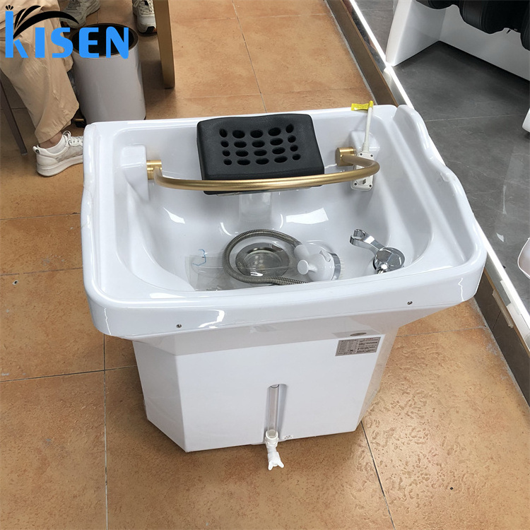 Kisen hot selling portable shampoo bowl with 60L water tank no plumbing with steamer high quality shampoo chair for head spa bea