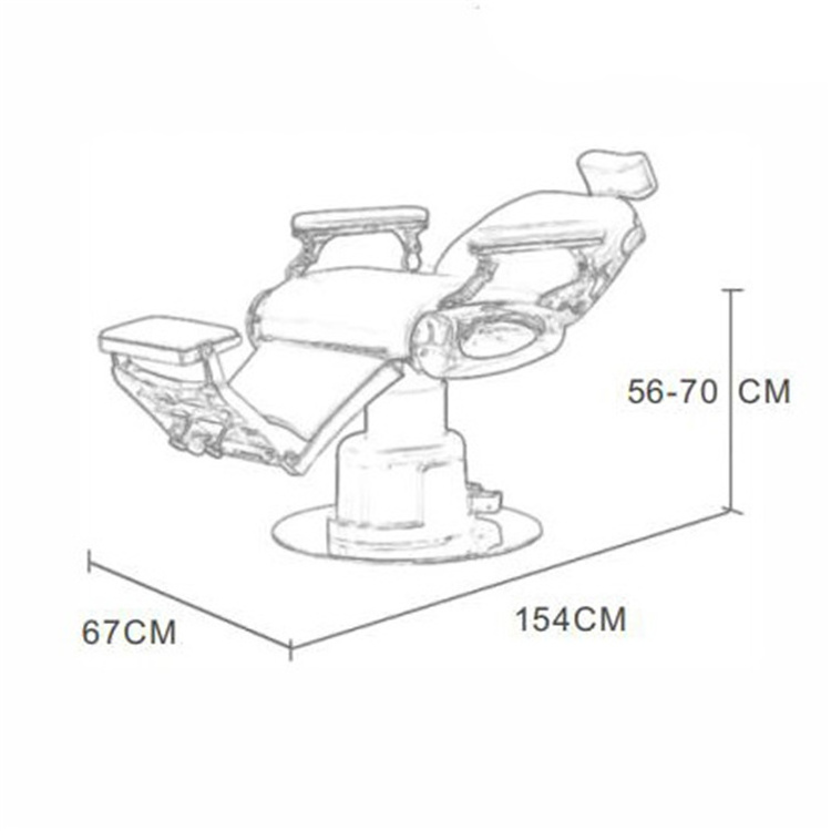 Kisen Folding Barber Chair Facial Beauty Reclining Hydraulic Portable Barber Chairs Durable Electric Used Barber Chair