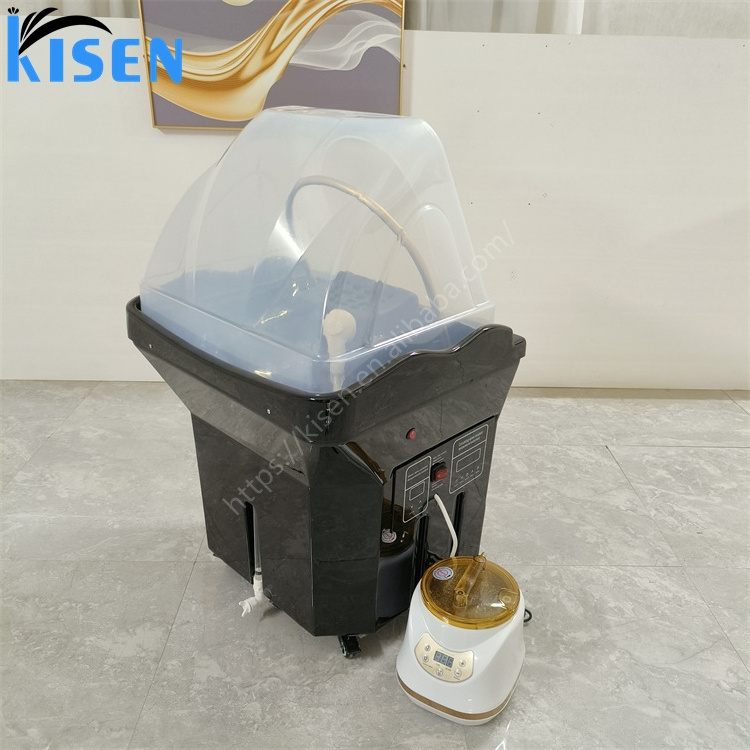 Kisen beauty salon furniture water circulation and fumigation portable shampoo bowl sink with 60L water tank and water heater