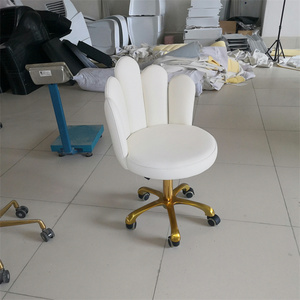 Kisen professional hot selling white pink brown master chair hydraulic rolling beauty salon stool for salon decor