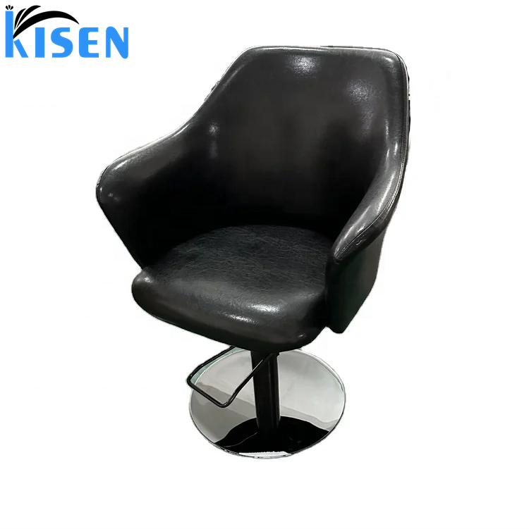 Kisen Chinese factory sale cheap equipment sets salon chairs and classic barbershop furniture black styling chair