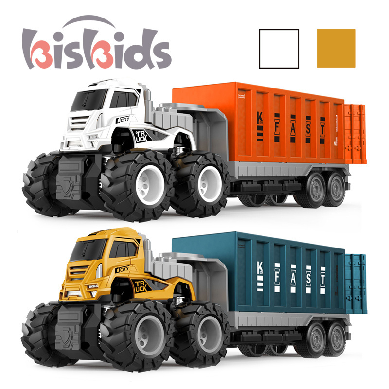 hot selling Kids Alloy Inertia Power Diecast Vehicle Tractor Container Car Fence Animal Trailer Four-wheel vehicle Transport Toy