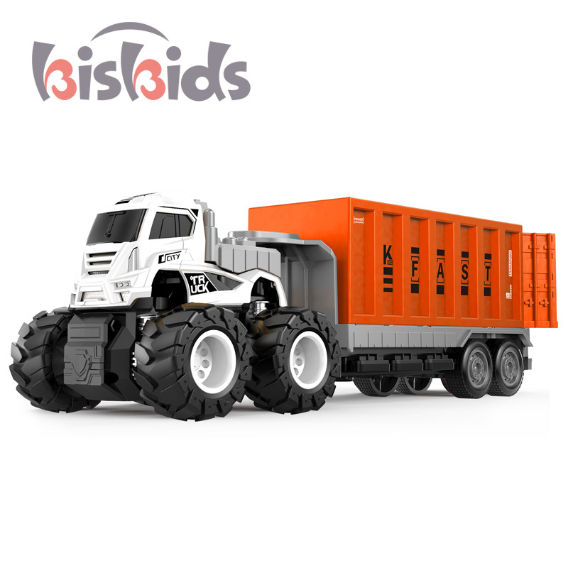 hot selling Kids Alloy Inertia Power Diecast Vehicle Tractor Container Car Fence Animal Trailer Four-wheel vehicle Transport Toy