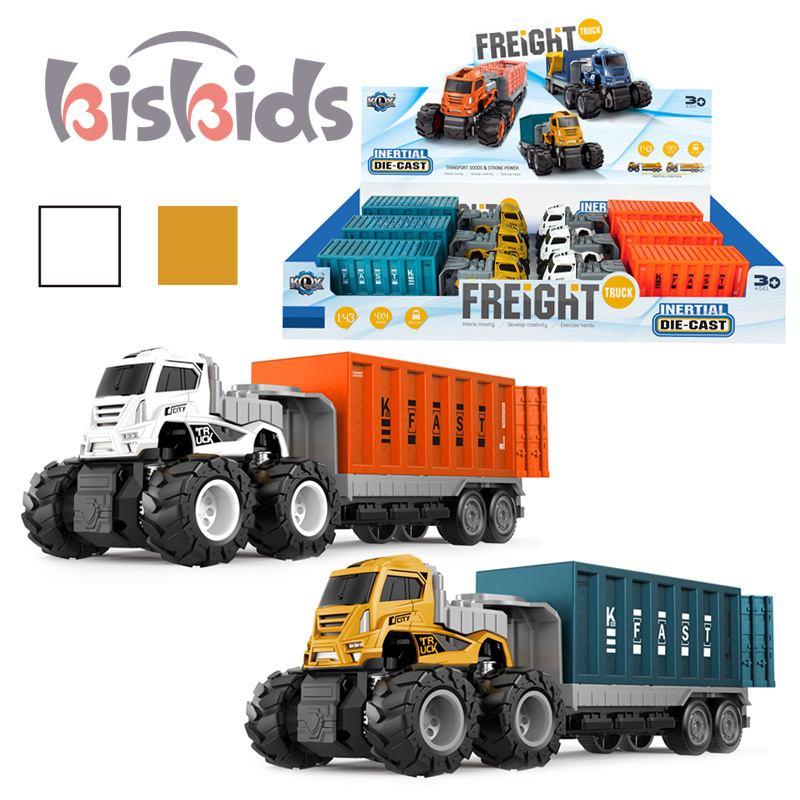 hot selling Kids Alloy Inertia Power Diecast Vehicle Tractor Container Car Fence Animal Trailer Four-wheel vehicle Transport Toy