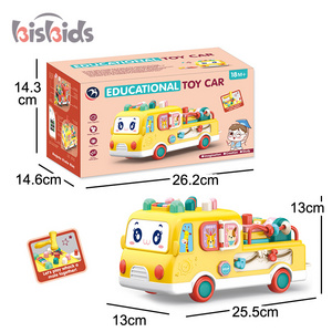 Early Education Baby High Quality New Educational Plastic Toy Multi Function Baby Bus With Light