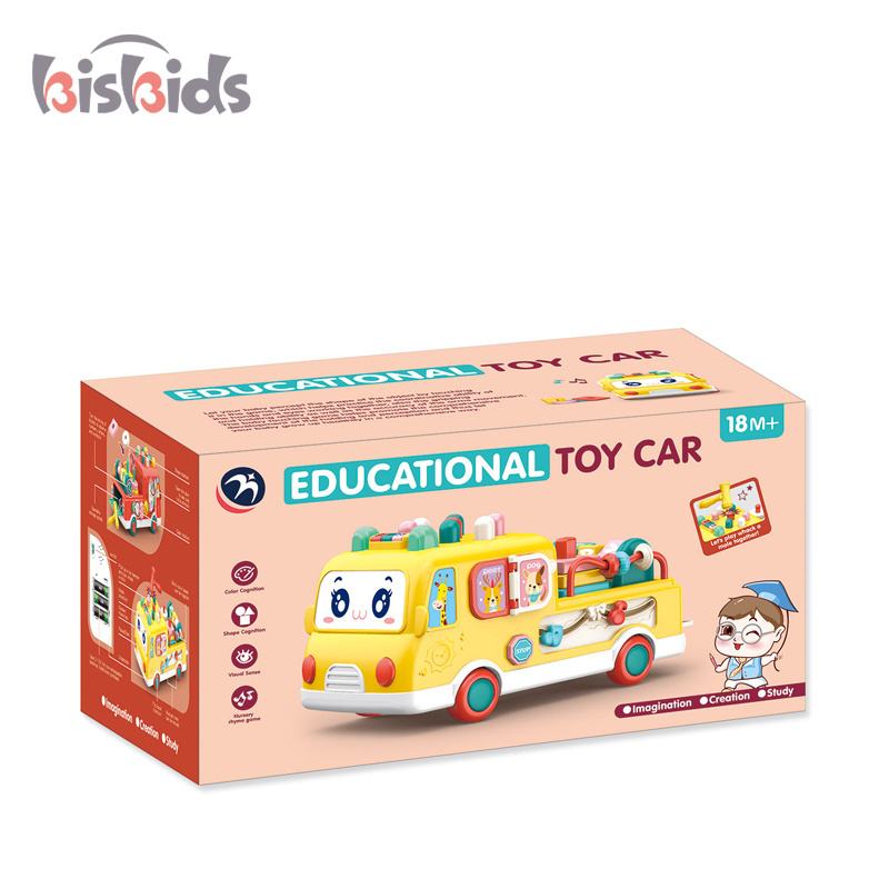 Early Education Baby High Quality New Educational Plastic Toy Multi Function Baby Bus With Light