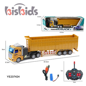 1:48 4CH Rc City Transport Container  Toys Construction Vehicles Dump Truck With Light Carrier Transport Truck  For Children