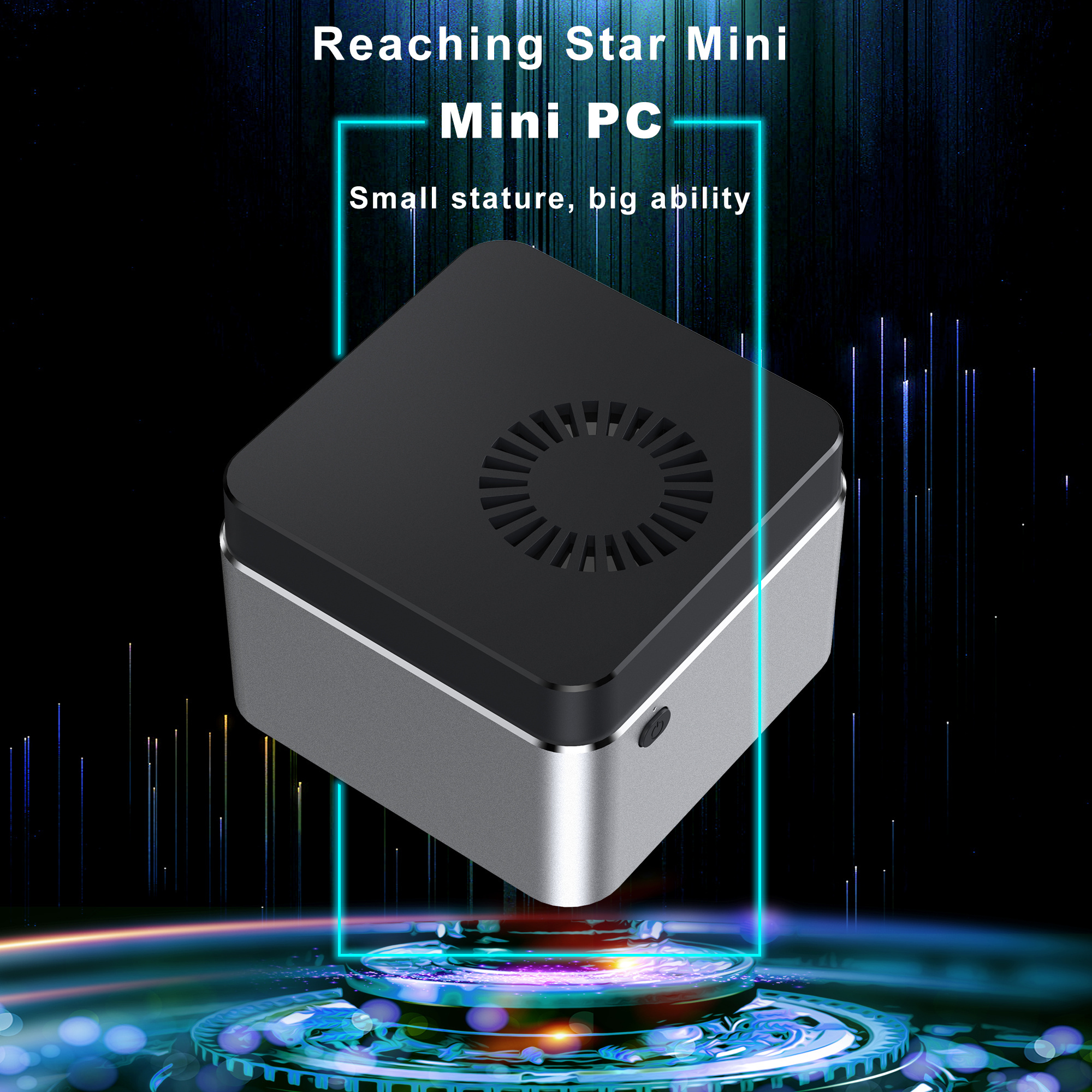 Mini PC 4CORE intel 4K HD connect to  docking station TF card cube size lightweight design  mini computer