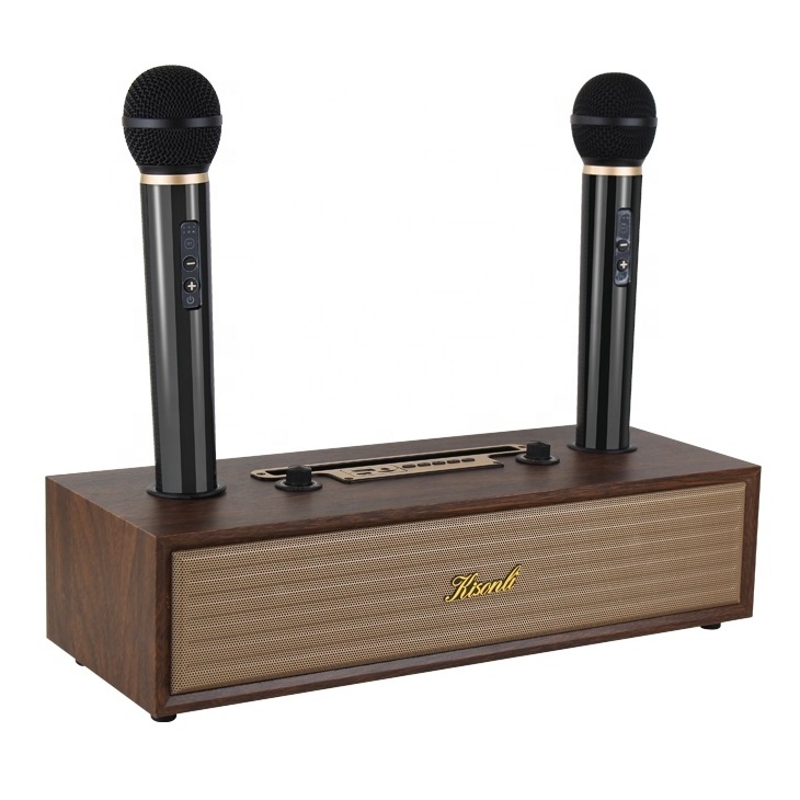 microphone speaker good quality wooden speakers audio system sound professional music