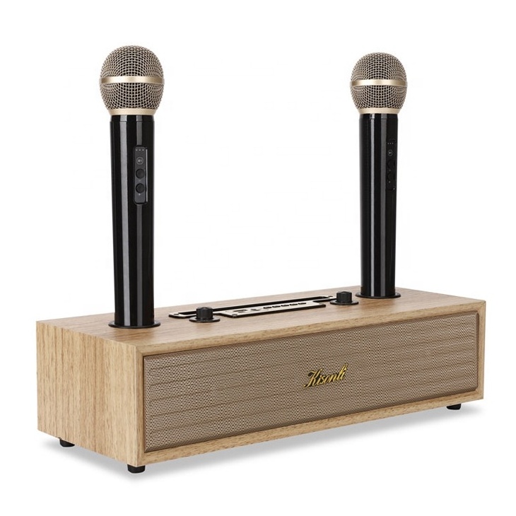 microphone speaker good quality wooden speakers audio system sound professional music