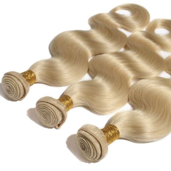 Unprocessed 613 Raw Virgin Blonde Hair Bundles Curly Hair Extension Bundle Human Hair Weave