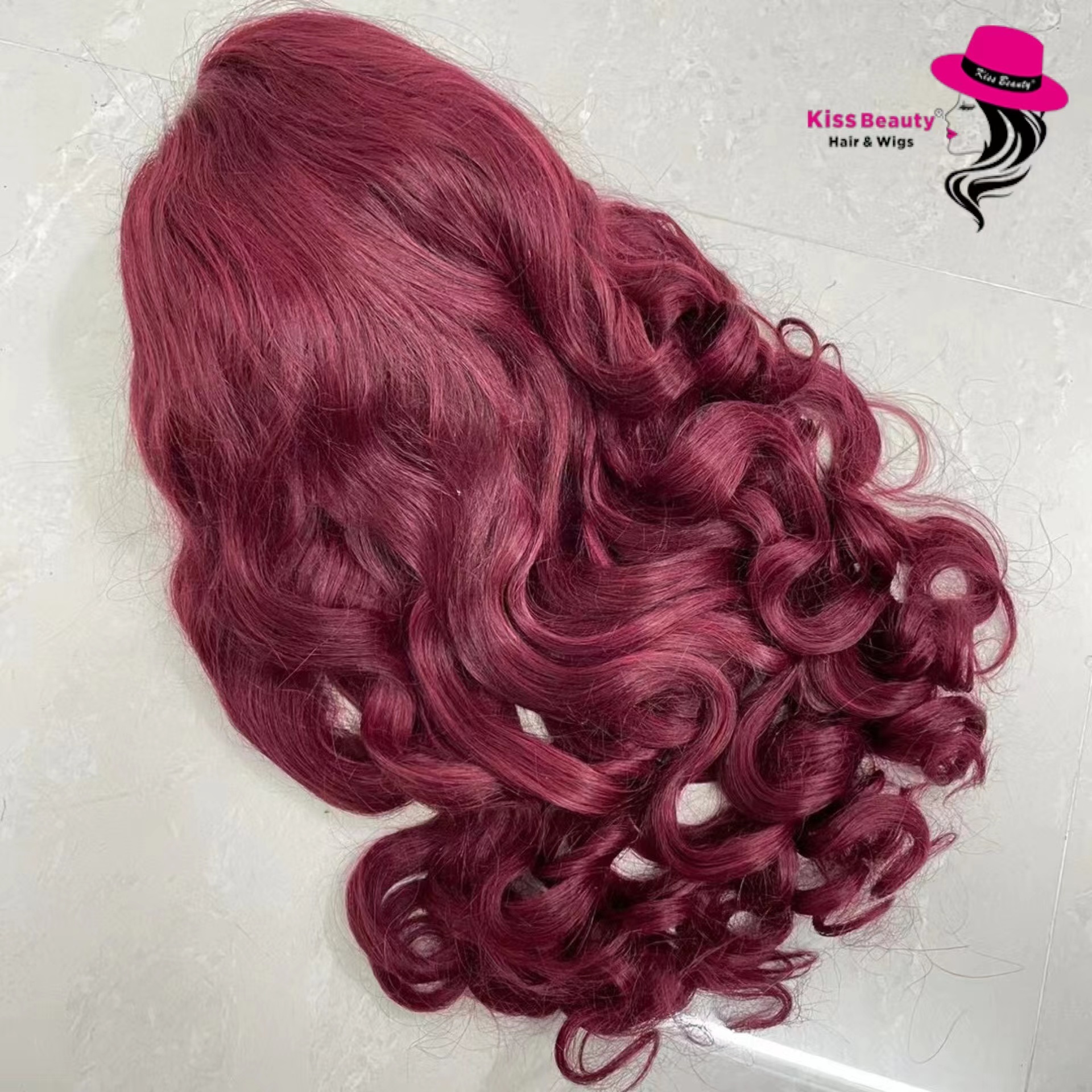 Highlight Color 4/27 350 99J Human Hair Lace Front Loose Wave Colored Wig Transparent Lace Wig