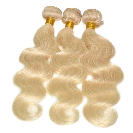 Unprocessed 613 Raw Virgin Blonde Hair Bundles Curly Hair Extension Bundle Human Hair Weave