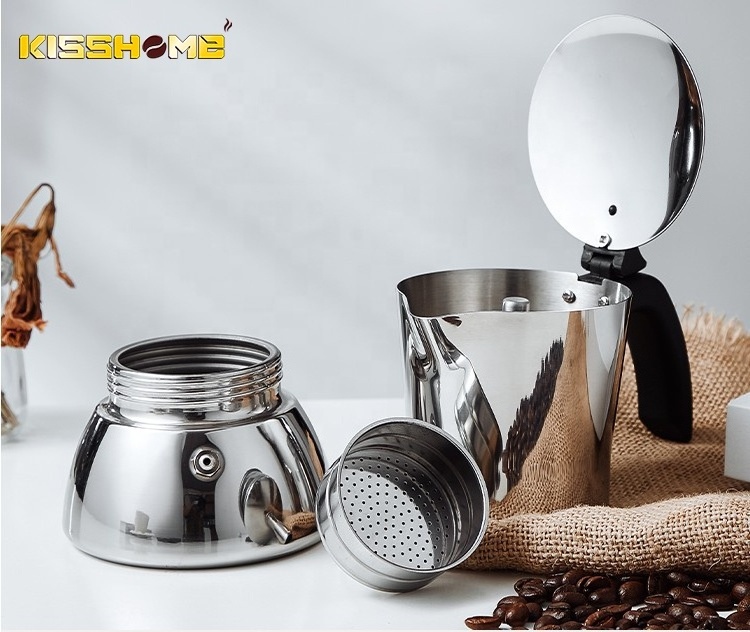 Moka Cafetera Espresso Accessories Portable Espresso Coffee Maker High Quality Stainless Steel 4 Cups Coffee Mocha Coffee Pot