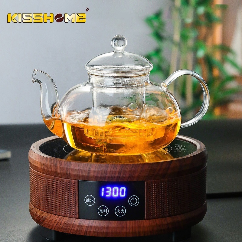 Glass Kettle Tea Infuser Clear Heat Resistant High Borosilicate Glass 1000ML Transparent Manual Blowing Filter Flower Tea Pot