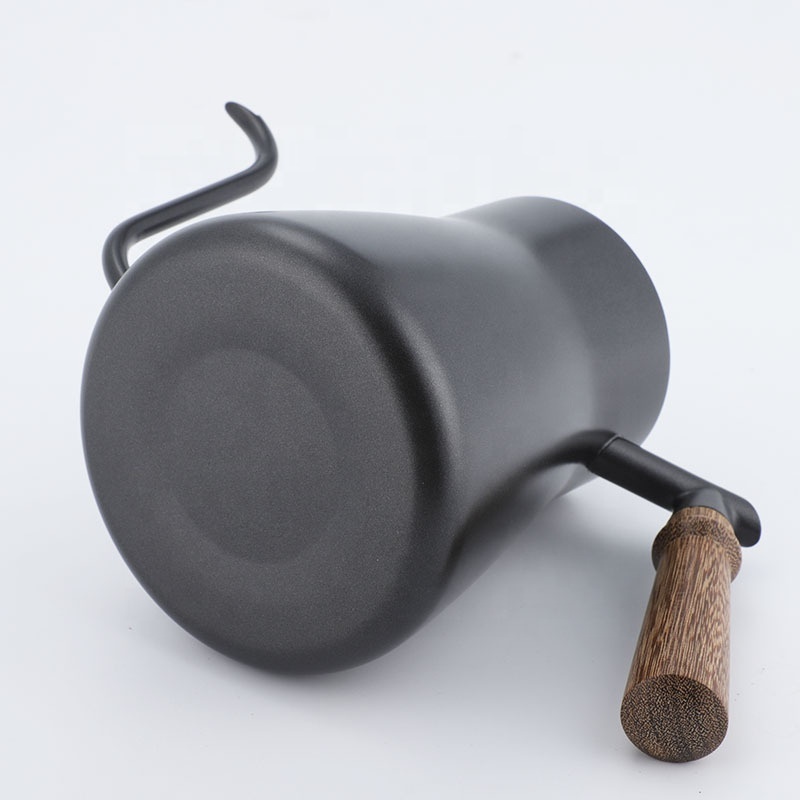 Portable Coffee Pot Pour Over Filter Gooseneck Tea With Wooden Handle Thermometer Espresso Stainless Steel Coffee Kettle