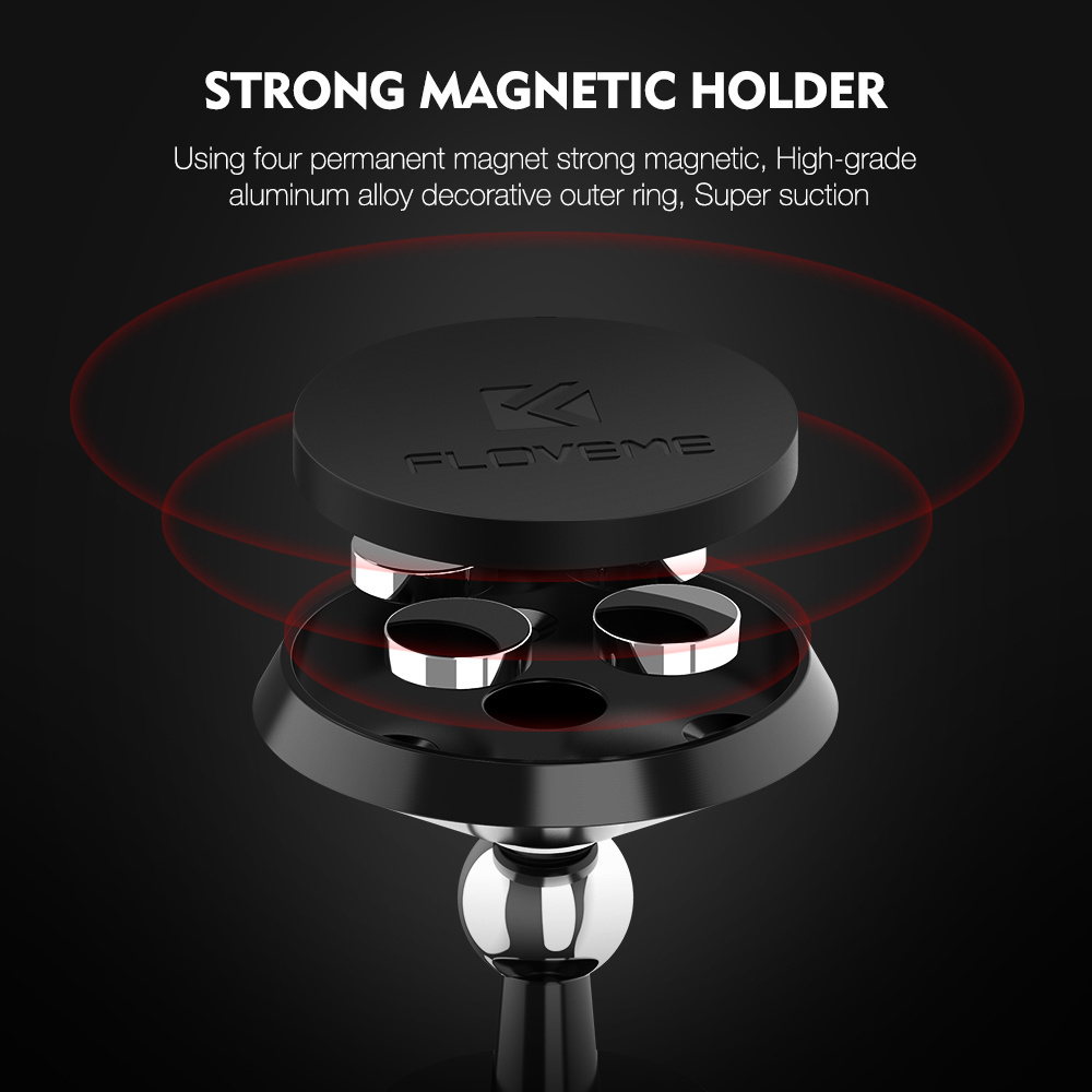 1 Sample OK FLOVEME 360 Rotating Cell Phone Car Holder Magnetic Car Mount Stand Mobile Phone Holder For iPhone For Samsung