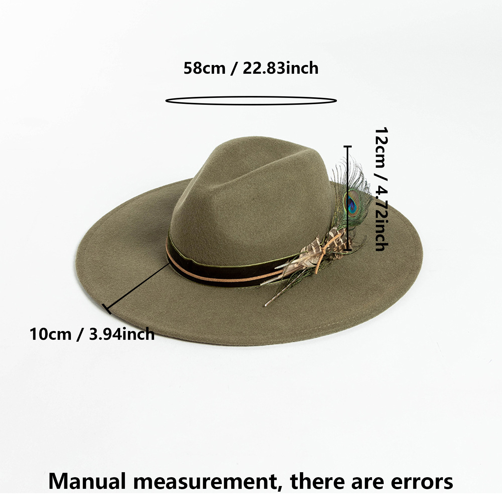 High Quality Wholesale Felt unisex Fedora Hat Wide Brim Big Fedora Hat Heart Top Fedora Wide Brim For Man Women