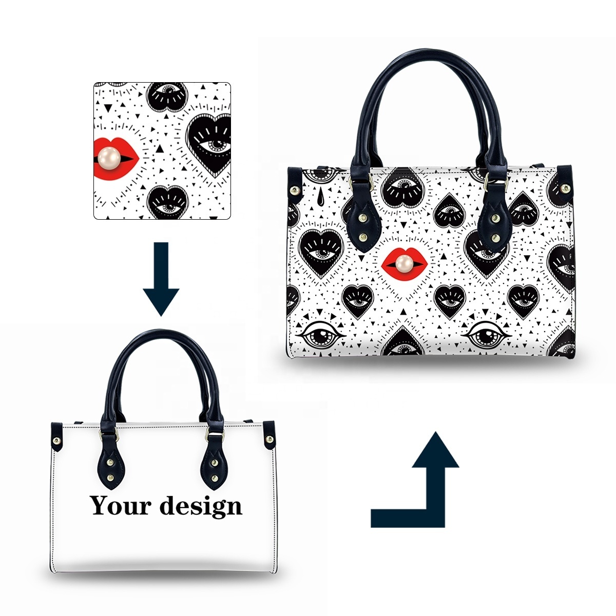 New Market Tote Bags Pockets With Custom Printed Logo Designer Handbag Wholesalers Tote Bag With Pocket Inside