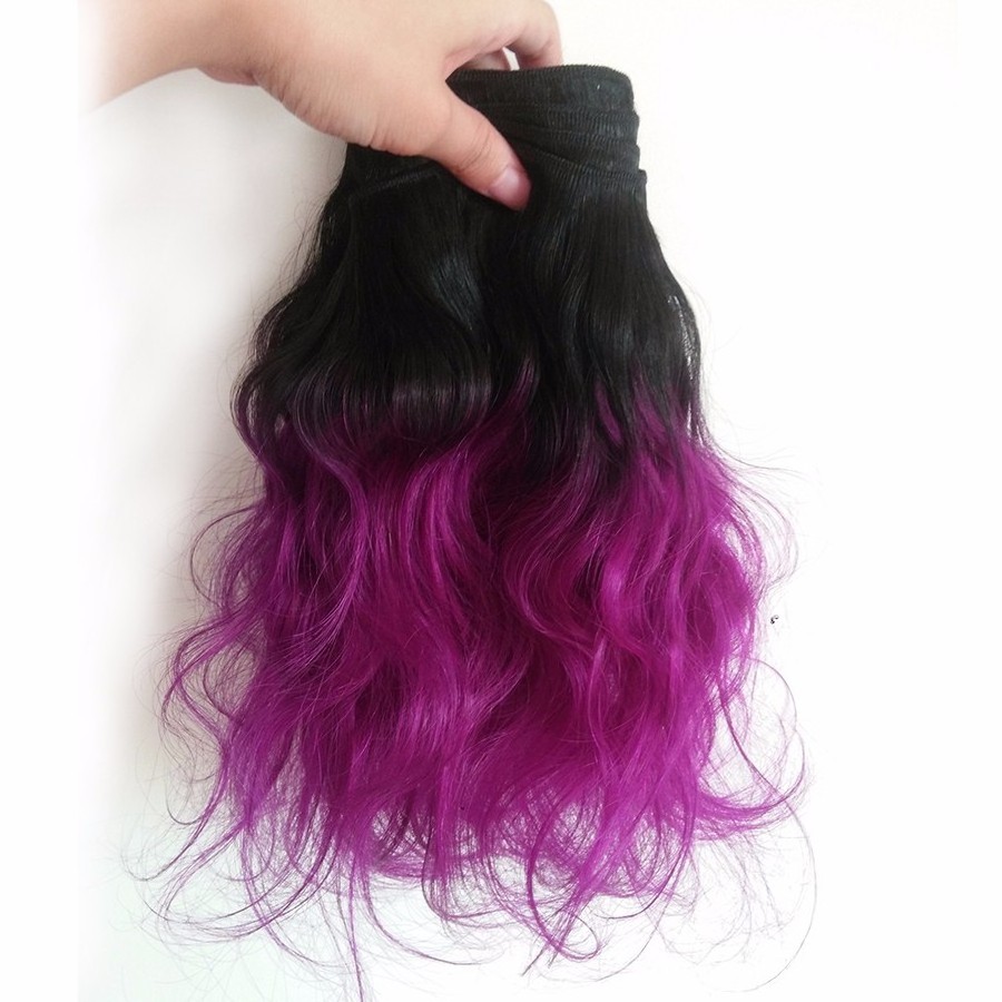 Factory Direct Price Natural Body Ombre Hair Weave, 1b/purple Ombre Color Hair, Ombre Virgin Hair