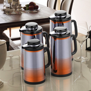 Thermal Insulated Carafe Vacuum Jug Stainless Steel Shell Glass Inner Coffee Milk Tea Pot Keep Cold Water Double Wall Thermos