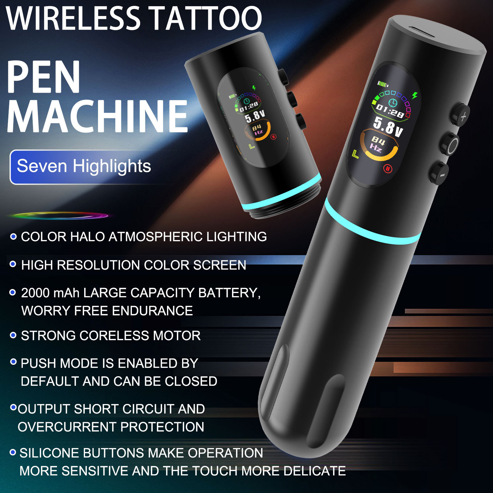 Kissure Tattoo Machine Pen Wireless Powerful Battery Coreless Motor Tattoo Rotary Machine For Body Art Tattoos