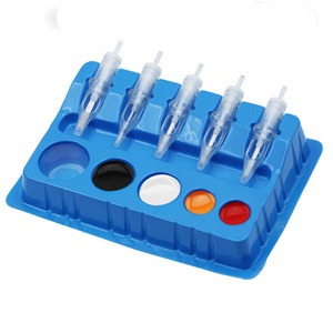 Kissure disposable tattoo tray for 5 inks cartridges wholesale tattoo cartridge needle tray tattoo accessories 30pcs per set