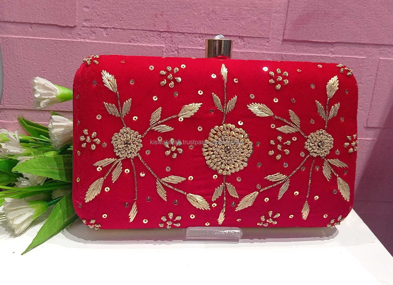 Sequin Embellished Purses Elegant Evening Bags Beaded Embroidery Handbags Modern Embroidered Clutches BY KISWAH CRAFT