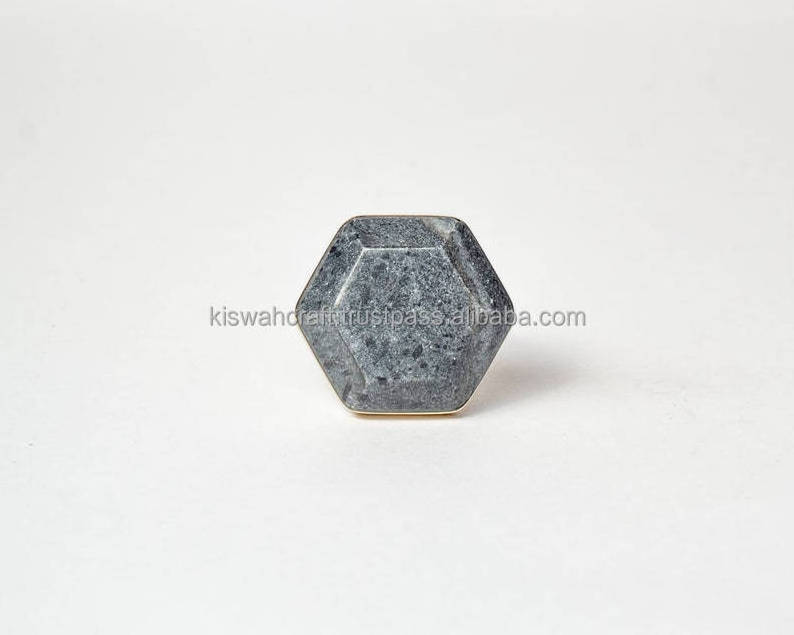 Hexagon Geometric Marble Stone Crafts Knob And Drawer Pull Modern Cabinet Hardware Farmhouse Drawer Pull