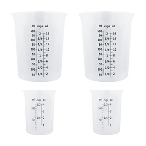 1000ml 500ml 250ml 120ml Silicone Food Measuring Cup Graduated Beaker Cooking Baking Kitchen Measuring Tools White Taza Medidora