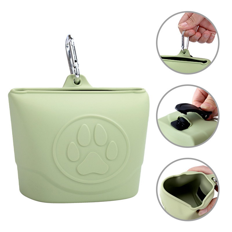 Portable Waterproof Puppy Treat Bag Dog Training Treat Pouch Training Silicone Dog Treat Bag Pouch