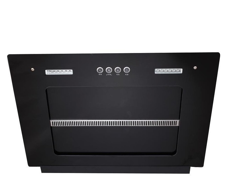 Custom Eco-friendly 900mm Black Tempered Glass Led Light Screen Touch Cooker Hood Kitchen Range Hood